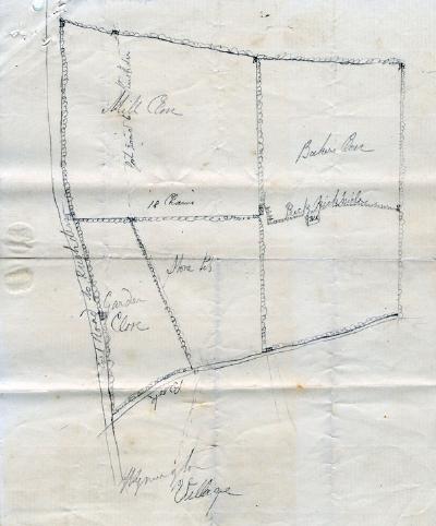 Sketch of footprints in field 1854